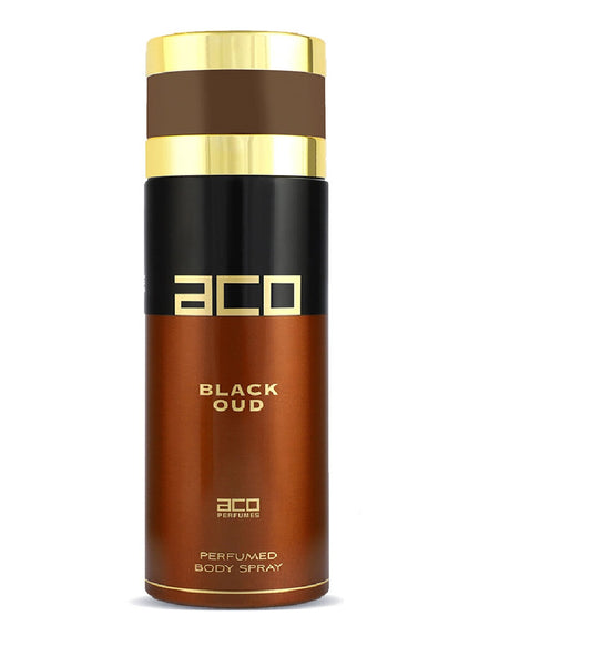 aco Black Oud Premium Deodorant, Long Lasting, Fresh & Soothing Fragrance Body Spray For Mens, Made in UAE, 200ml