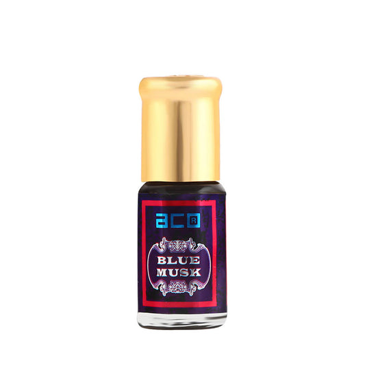 aco Blue Musk Attar 2.5ml - Alcohol-Free, Pure Fragrance Elixir Floral Attar