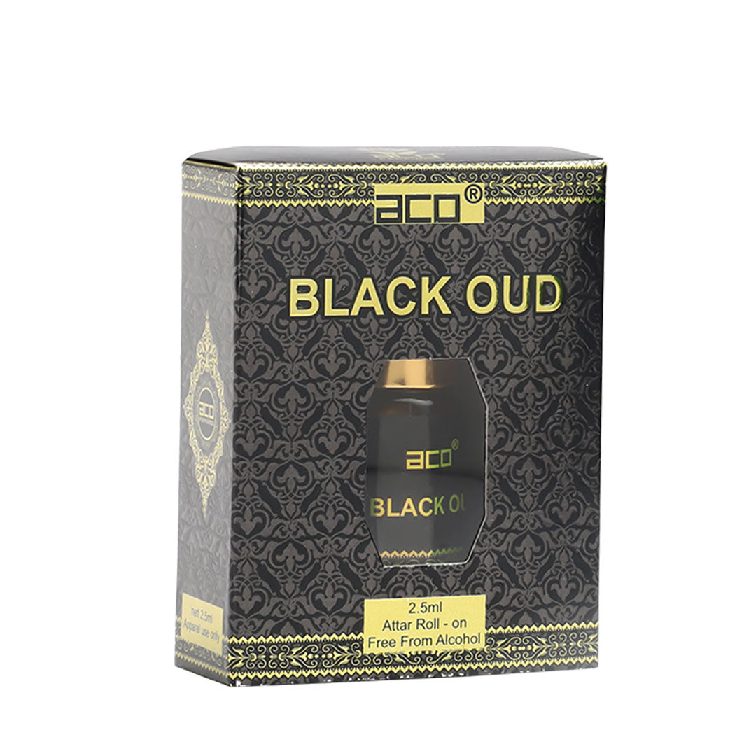 aco Black Oud Attar 2.5ml - Alcohol-Free, Pure Fragrance Elixir Floral Attar