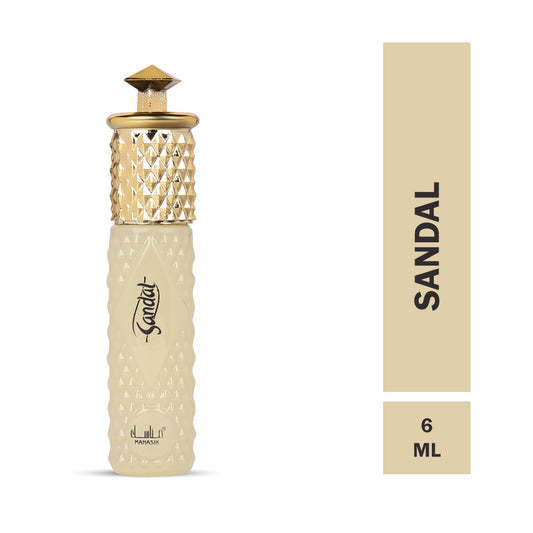 Manasik SANDAL Premium Attar, Soothing Fragrance, Long Lasting Roll on Itra for Men, 6 ml