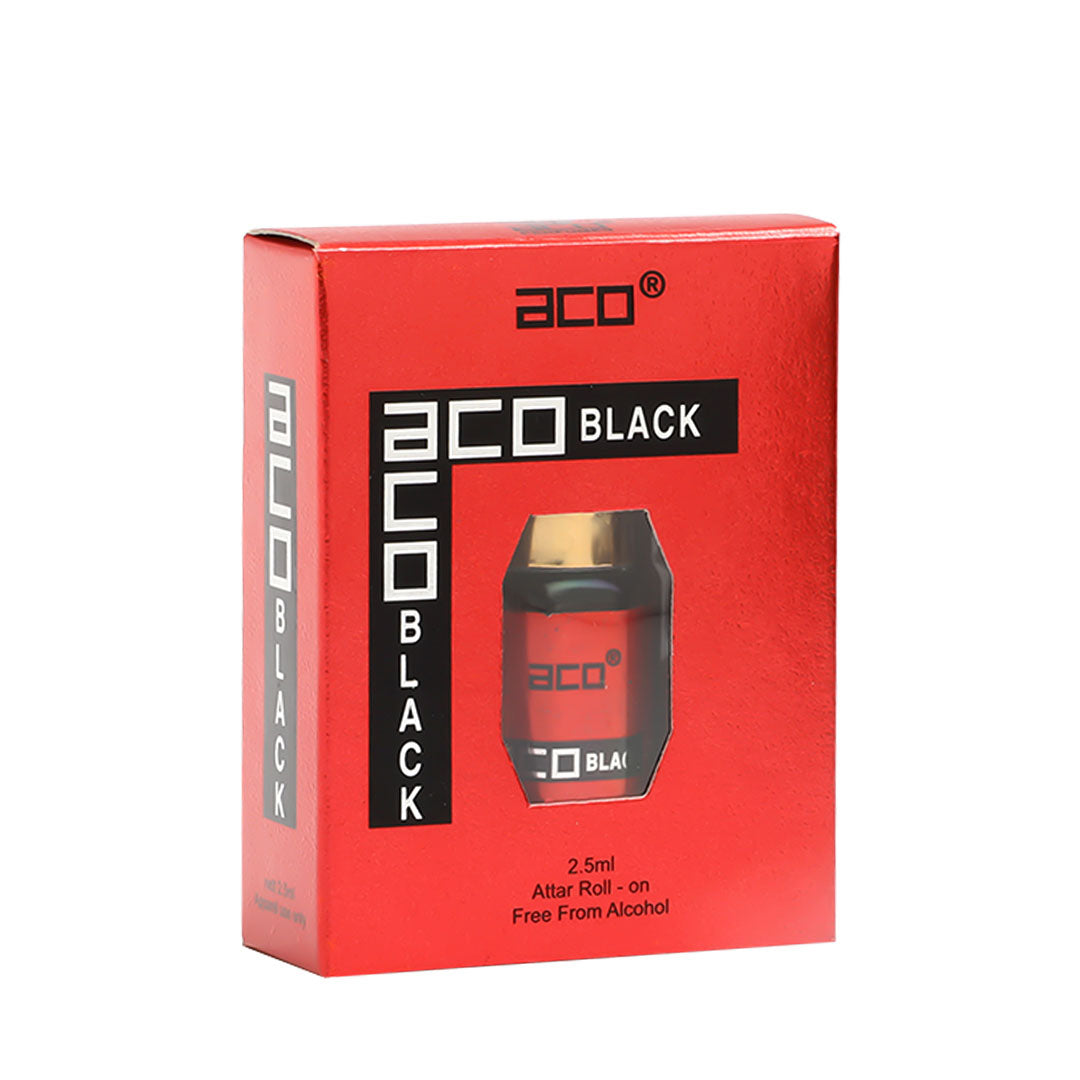 aco Perfumes Aco Black Alcohol - Free Premium Attar Roll On 2.5ml