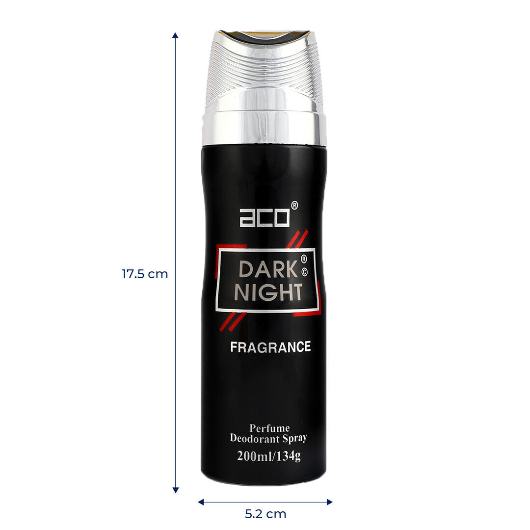 aco Dark Night Premium Deodorant, Long Lasting, Fresh & Soothing Fragrance Body Spray For Mens, 200ml