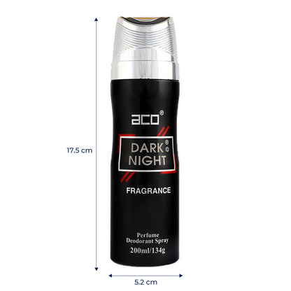 aco Dark Night Premium Deodorant, Long Lasting, Fresh & Soothing Fragrance Body Spray For Mens, 200ml