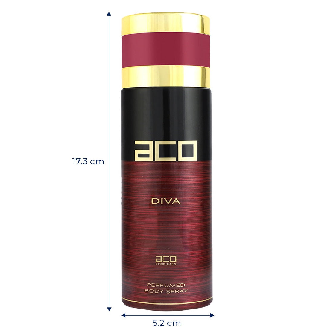 aco Diva Perfumed Body Spray for Woman, 200ml