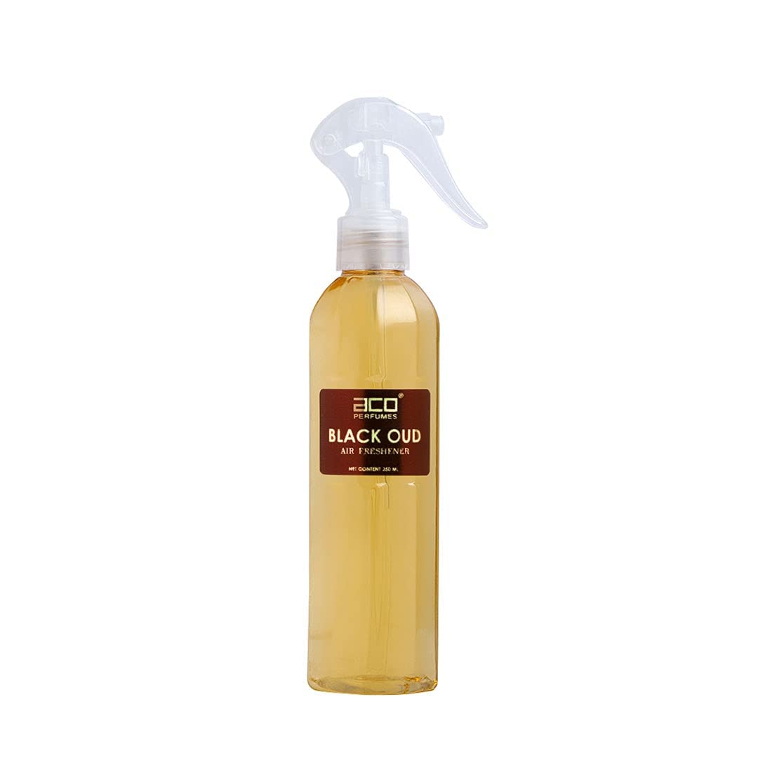 aco Black Oud Premium Air Freshener, Long Lasting, Fresh & Soothing Fragrance, Natural Room Freshener For Home & Office, 250ml