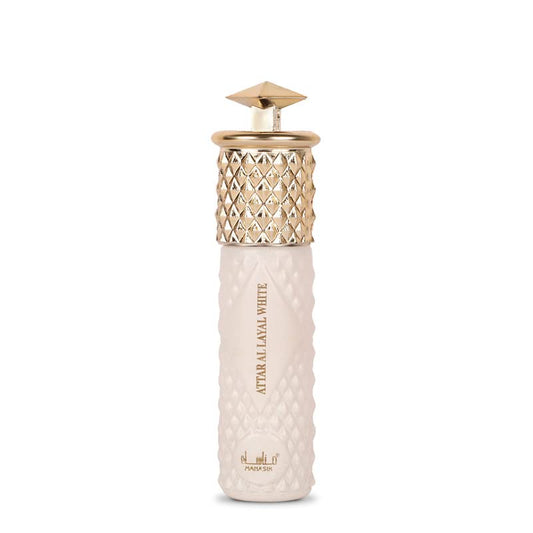 Manasik Al Layal White Premium Attar, Powdery, Citrus & Oud, Soothing Fragrance, Long Lasting Roll on Itra For Men & Women, 6ml