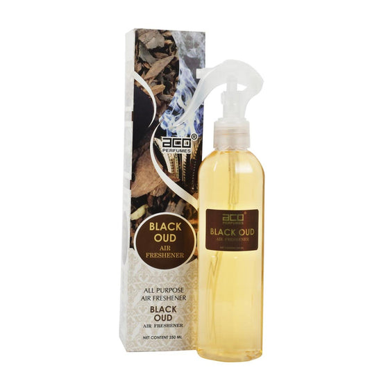 aco Black Oud Premium Air Freshener, Long Lasting, Fresh & Soothing Fragrance, Natural Room Freshener For Home & Office, 250ml