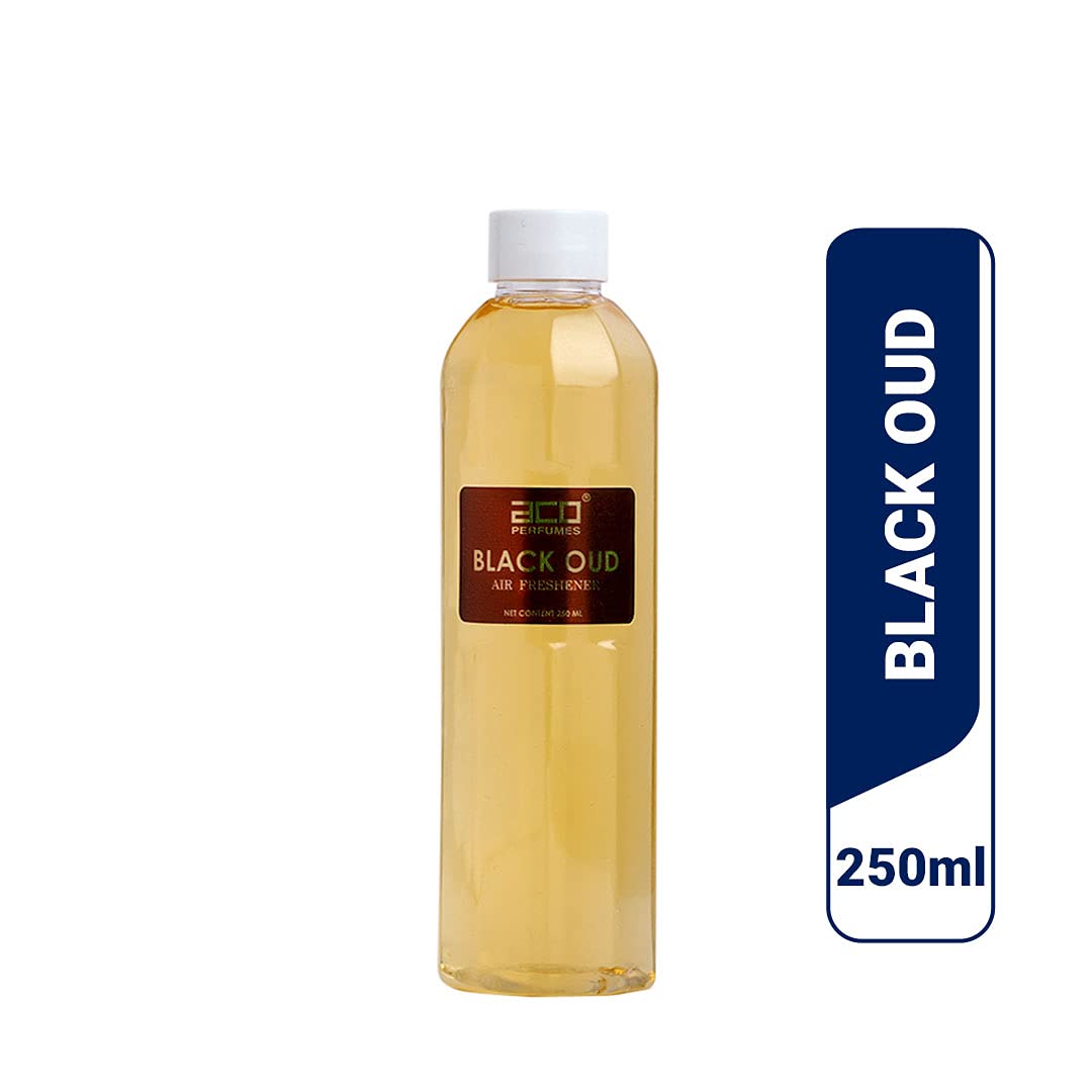 aco Black Oud Premium Air Freshener, Long Lasting, Fresh & Soothing Fragrance, Natural Room Freshener For Home & Office, 250ml