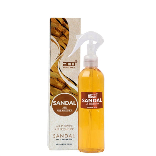 Aco Sandal Premium Air Freshener, Long Lasting, Fresh & Soothing Fragrance, Natural Room Freshener For Home & Office, 250ml Yellow