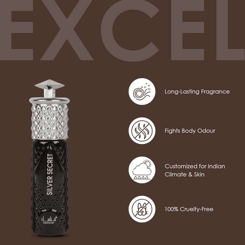 MANASIK SILVER SECRET Alcohol - Free Concentrated Attar Roll On 6ml