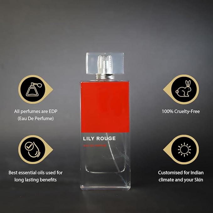 Rihanah Lily Rouge Long Lasting 100ml Imported Unisex Perfume, Citrus, Floral & Ambery, Soothing Fragrance