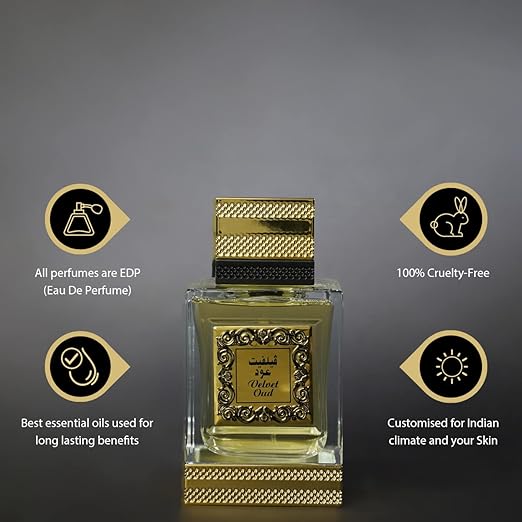 Rihanah Velvet Oud Premium Scent, Fresh & Soothing Fragrance, Long Lasting Perfume Spray For Men, 125ml
