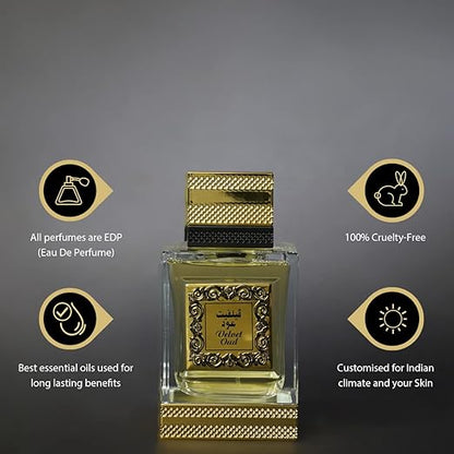 Rihanah Velvet Oud Premium Scent, Fresh & Soothing Fragrance, Long Lasting Perfume Spray For Men, 125ml