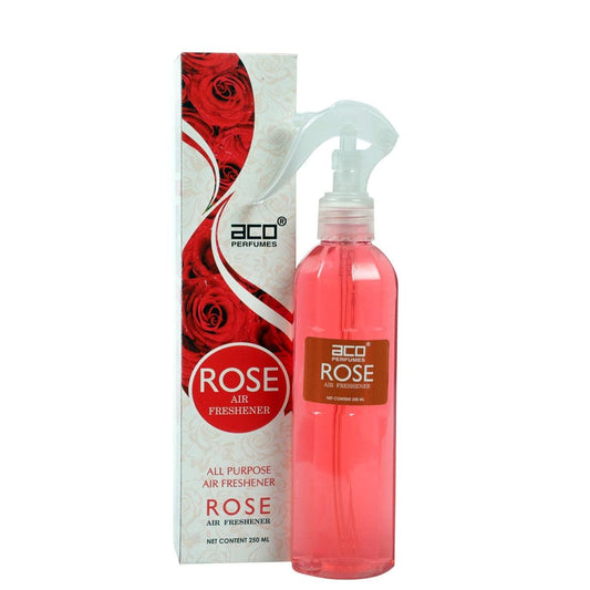 Aco Rose Premium Air Freshener, Long Lasting, Fresh & Soothing Fragrance, Natural Room Freshener For Home & Office, 250ml