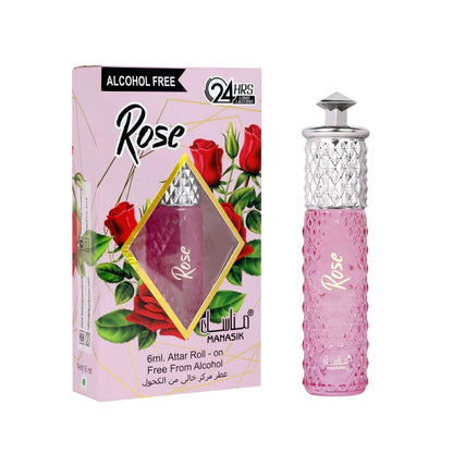 Manasik Rose Premium Attar, Soothing Fragrance, Long Lasting Roll on Itra for Women, 6 ml