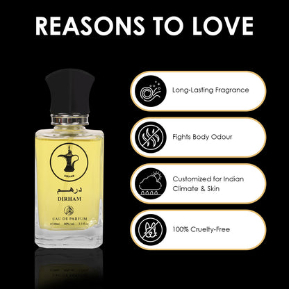 Al-Fakhr Dirham Long Lasting 100ml Men Perfume, Fruity, Floral & Balsamic, Soothing Fragrance