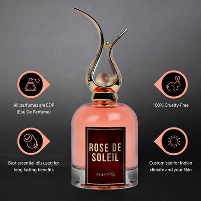 RiiFFS PERFUMS Rose De Soleil Imported Long Lasting Premium Liquid Perfume For Women, Citrusy, Sweet & Green, Soothing Fragrance, 100ml
