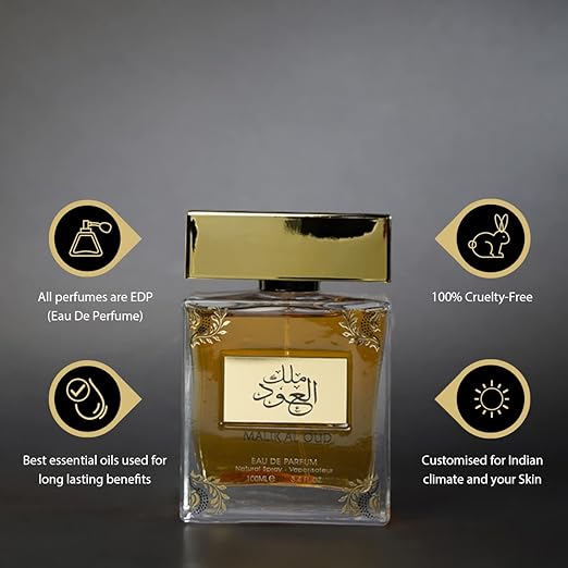 Rihanah Malik Al Oud Eau De Parfum 100 ML (3.4. F.L. O.Z.), Unisex Perfume, Made In U.A.E.
