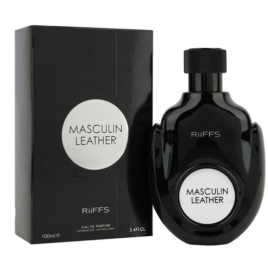 RiiFFS PERFUMS Masculin Leather Imported Long Lasting, 100ml Men Liquid Perfume, Citrusy, Smoky & Leather, Soothing Fragrance