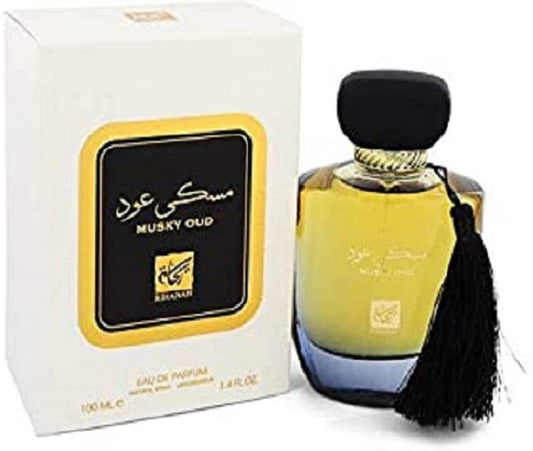 Rihanah Musky Oud 100 ML (3.4 FL. Oz), Unisex Perfume, Imported Fragrance, Made In U.A.E.
