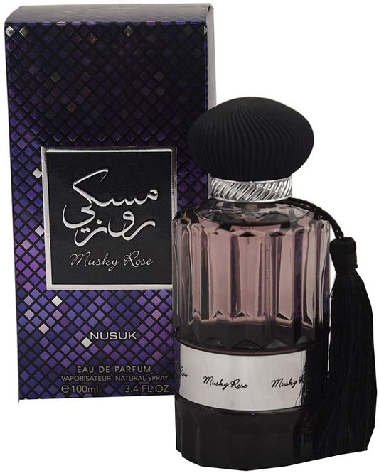 Nusuk Musky Rose Long Lasting 100ml Imported Unisex Perfume, Fresh, Floral & Musky, Soothing Fragrance