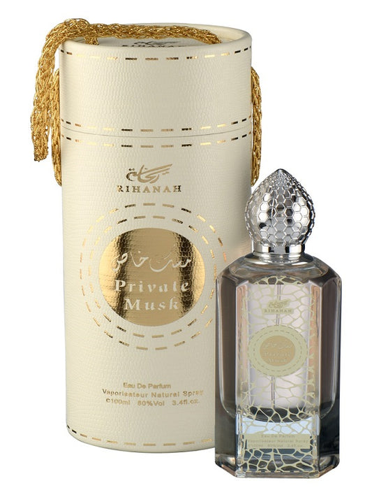 Rihanah Private Musk Eau De Parfum 100 ML (3.4. F.L. O.Z.), Unisex Perfume, Made In U.A.E.