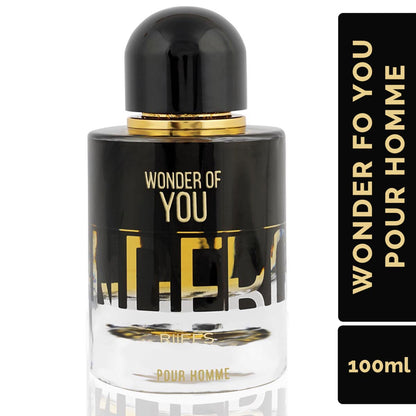 RiiFFS PERFUMS Wonder Of You Pour Homme Imported Long Lasting, 100ml Men Liquid Perfume, Warm Spicy, Aromatic & Ozonic, Soothing Fragrance