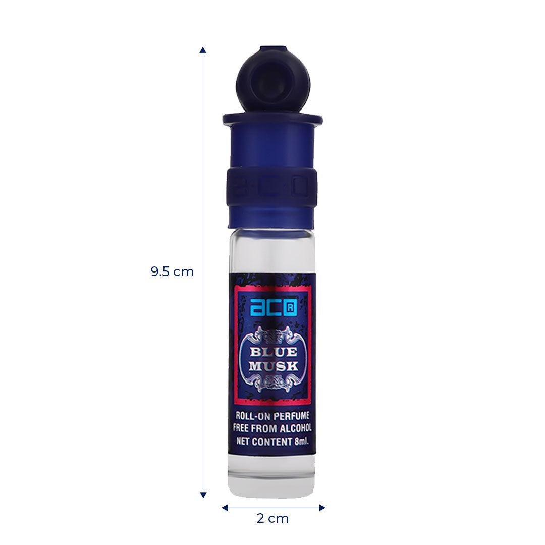 aco BLUE MUSK Concentrated Attar Roll On 8ml Floral Attar
