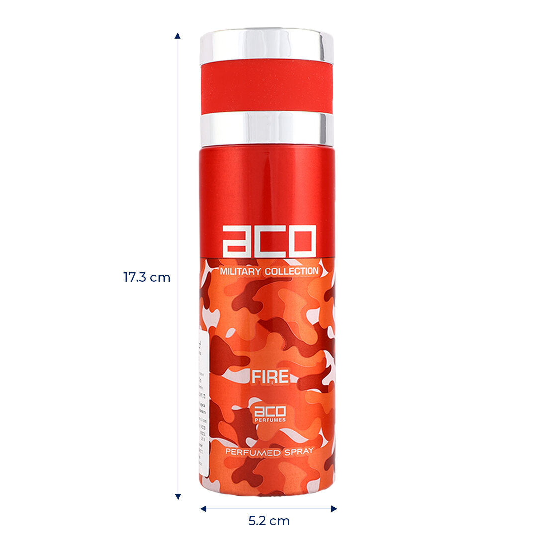 aco FIRE DEODORANT PERFUMED BODY SPRAY 200ML