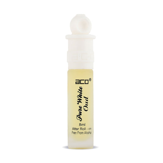 aco Pure White Oud Alcohol - Free Attar Roll On 8ml Floral Attar